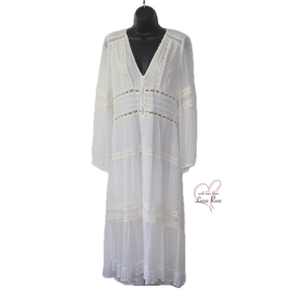 Solstice Lace Inset Button-Front Maxi Dress (RAHI for Urban Outfitters) - Picture 1 of 3
